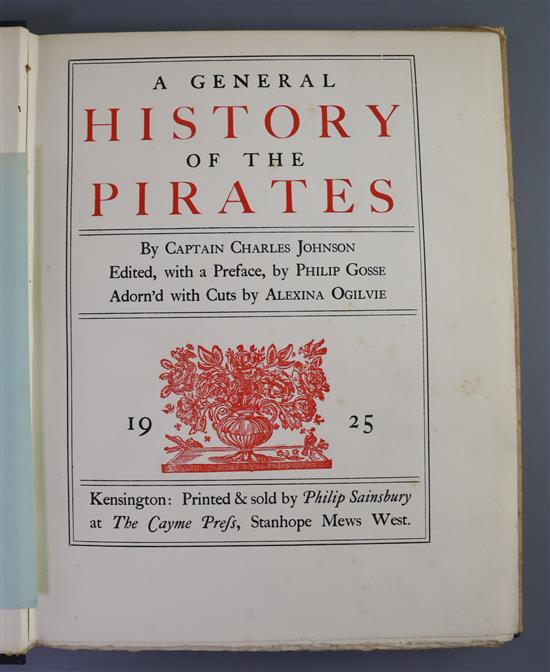 Johnson, Charles, Capt., Pseud - A General History of the Pirates, one of 500, 2 vols, qto, original cloth,